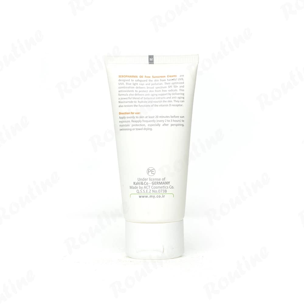 کرم ضد آفتاب بدون رنگ مای spf 50 مدل سبوفارما مناسب انواع پوست حجم 50 میلی لیتر — تصویر 2