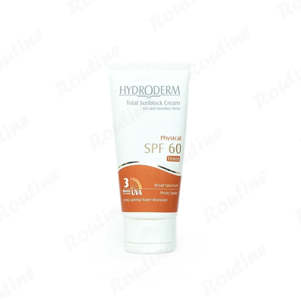 کرم ضد آفتاب کرم پودری فیزیکال SPF 60 هیدرودرم