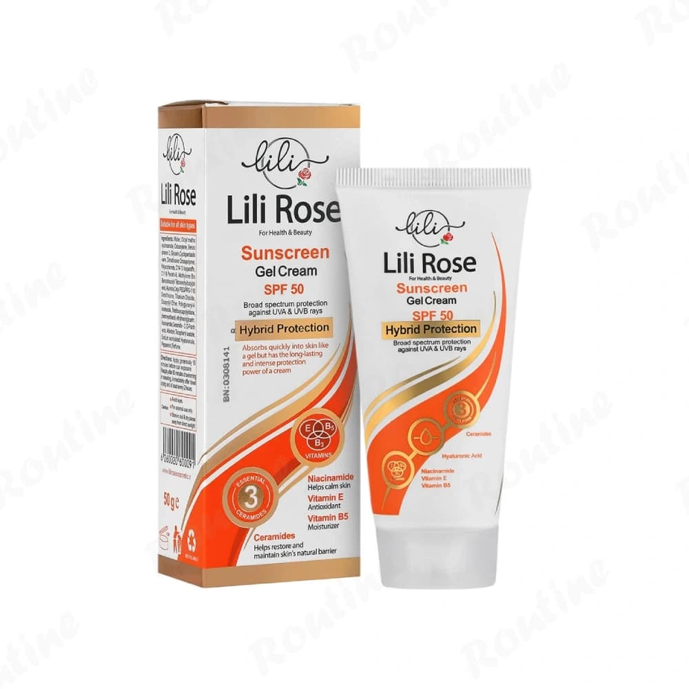 کرم ژل ضدآفتاب انواع پوست SPF 50 لی لی رز 50 میلیلیتر