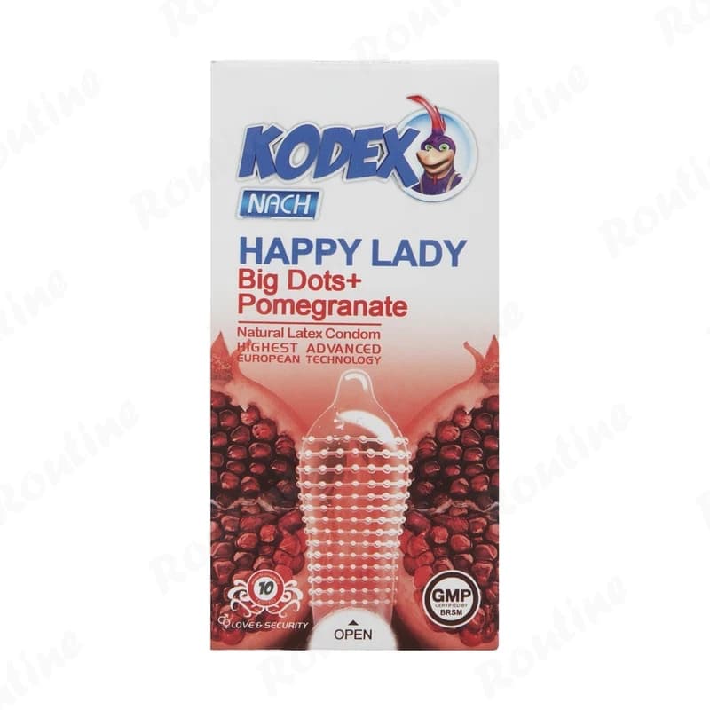 کاندوم تاخیری خاردار اناری مدل Happy Lady کدکس 10 عددی