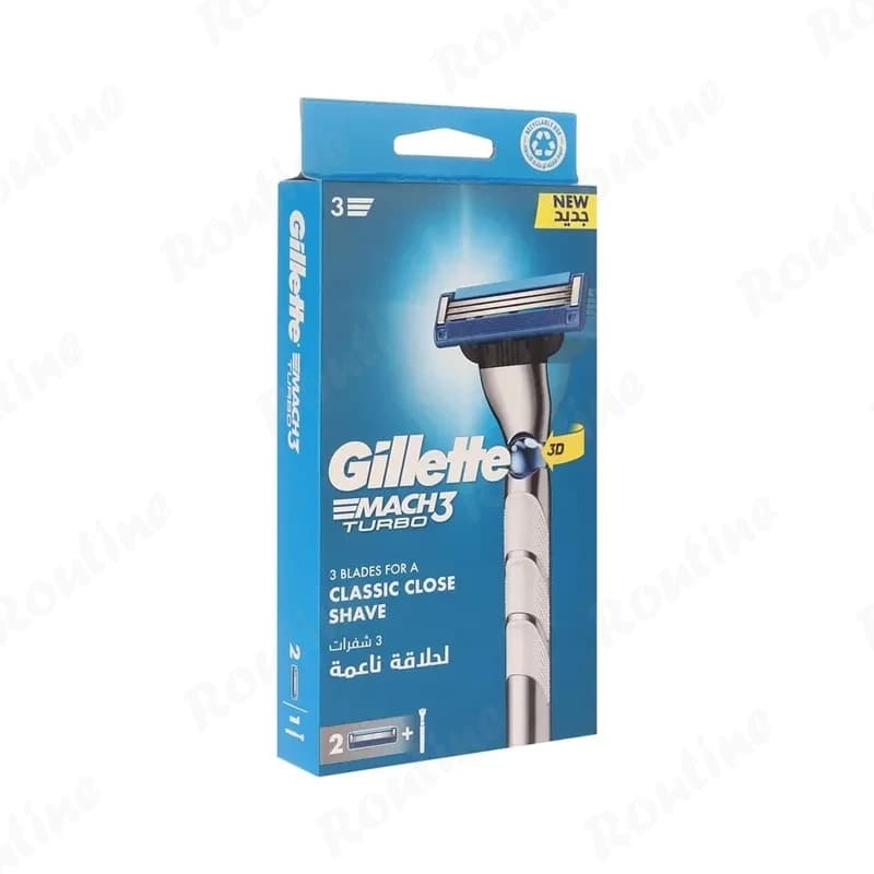 خودتراش 3 لبه مدل Mach3 Turbo به همراه تیغ یدک بسته 2 عددی ژیلت