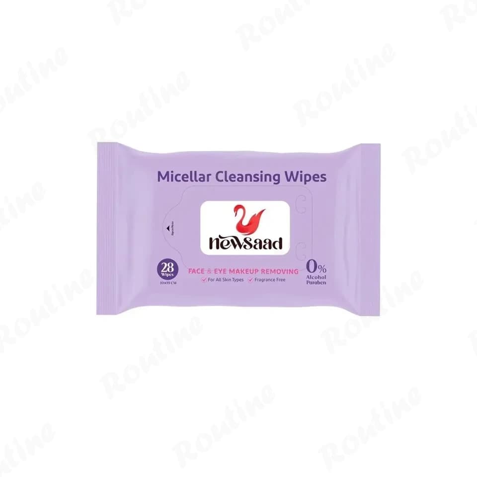 دستمال مرطوب آرایش پاک کن میسلار واتر (Micellar Water) نیوساد 28 عددی