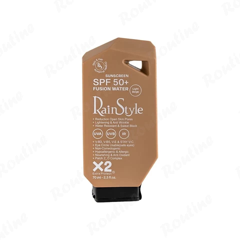 کرم ضد آفتاب رنگی بژ روشن فیوژن واتر (Fusion Water) با SPF50 مناسب انواع پوست رین استایل 70 میلی لیتر